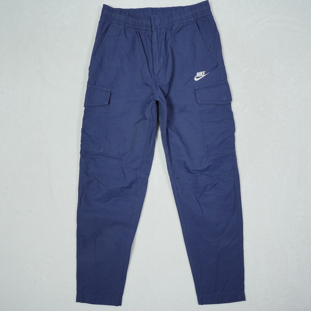 Nike Mens Sportswear Cargo Pants Navy Blue Cotton Nylon Tapered DD5207-410 Small